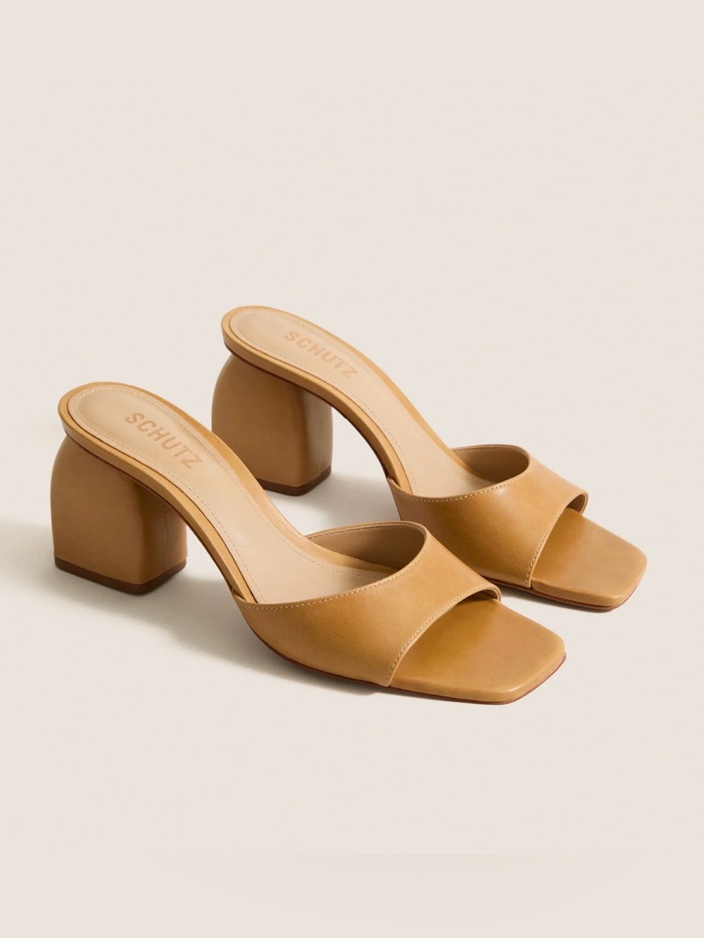 NWT SCHUTZ Light Wood Leena Heels